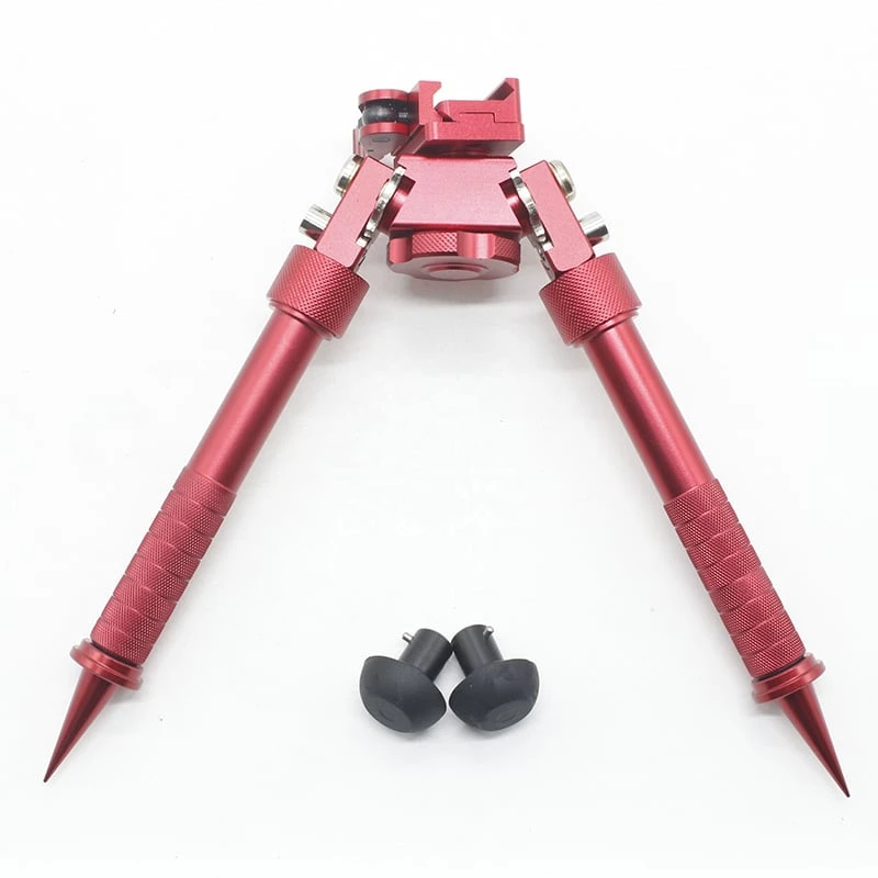 Tactical Aluminium Picatinny Bipod - Red - Image 5