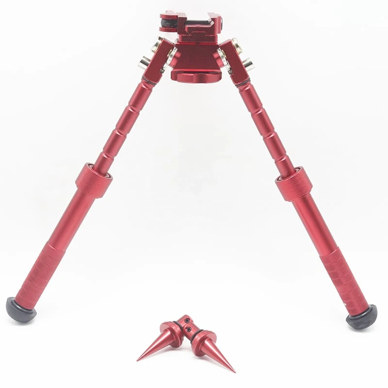 Tactical Aluminium Picatinny Bipod - Red - Image 4