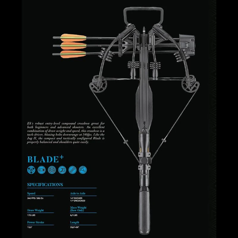 EK Archery Blade+ Compound Crossbow - 175lbs - Black