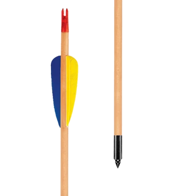 EK Archery 'Natural Feather' Wooden Arrows 30" - 3 Pack - Image 2