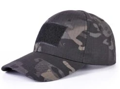 Urban Black Camouflage Rip-Stop Baseball Cap