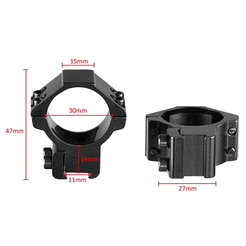 Rifleworks 30mm/2PCs Medium Profile Airgun Rings W/Stop Pin - Image 2